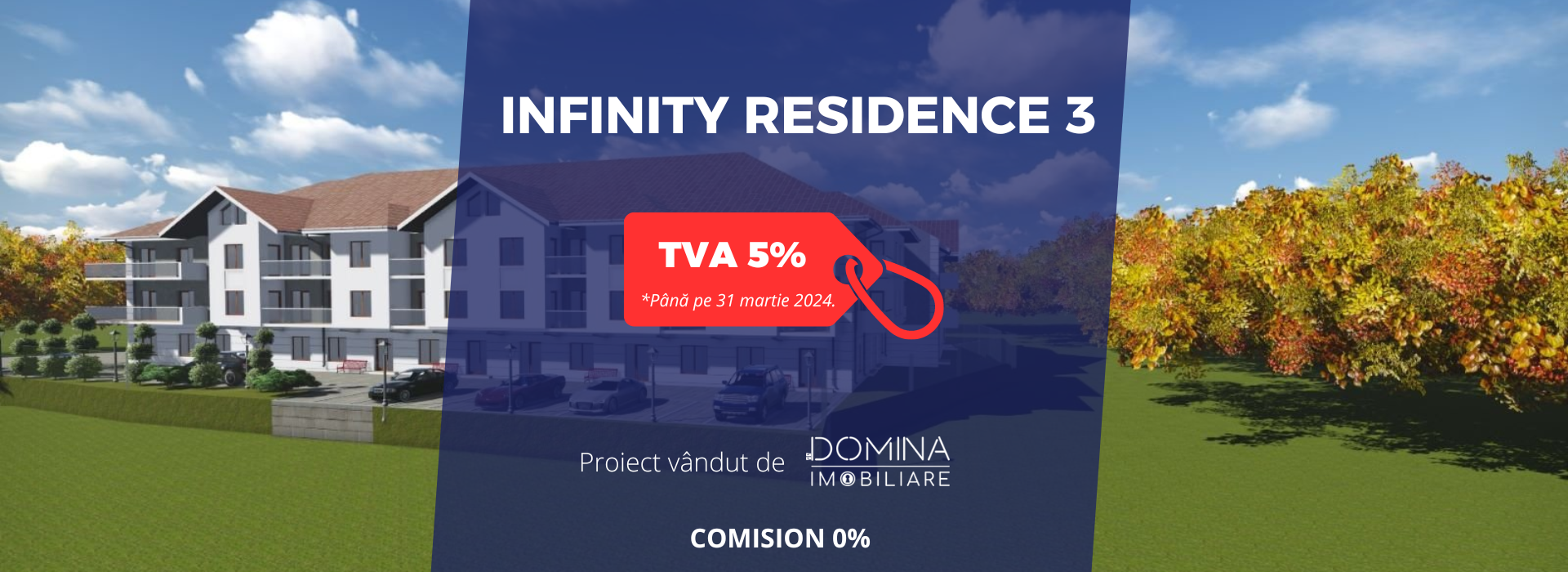 Dezvoltatorul imobiliar al Infinity Residence 3 susține diferența de 4% în contextul creșterii cotei de TVA pentru proprietățile de până la 120.000 de euro